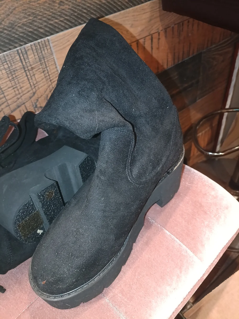 Black Over-the-Knee Platform Boots - Women